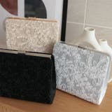 刺繍スクエアパーティーバッグ クラッチバッグ チェーン付き2WAY | AUNI | 詳細画像8 