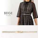 ベルト レディース おしゃれ ウエストマーク ゴムベルト ゴム 細 パール | AUNI | 詳細画像5 