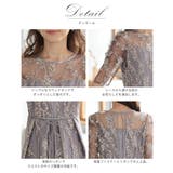 花柄刺繍ミディ丈ドレス スカラップ ウエスト調整可 オケージョン | AUNI | 詳細画像3 