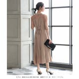 レース切替えミディ丈ドレス レース プリーツ ウエスト調整可 | AUNI | 詳細画像4 