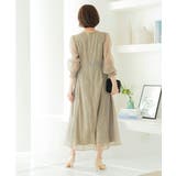 楊柳シフォンとレース組み合わせドレス パフスリーブ ハイウエスト | AUNI | 詳細画像8 