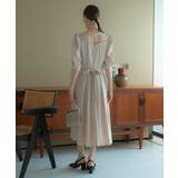 リボンベルト付パフスリーブドレス レース オケージョン | AUNI | 詳細画像4 