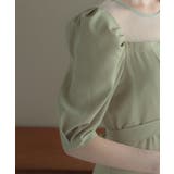 リボンベルト付パフスリーブドレス レース オケージョン | AUNI | 詳細画像19 