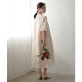 ボリュームスリーブフレアドレス オパール生地 Aライン スタンドカラー | AUNI | 詳細画像7 