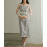 メニーウェイラッフルケープドレス ドット オーガンジー オケージョン | AUNI | 詳細画像12 