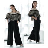 ギャザートップスパンツドレス セットアップ タック オフショルダー風 | AUNI | 詳細画像7 