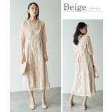 アーチ刺繍レースドレス 花柄 五分袖 オケージョン | AUNI | 詳細画像10 