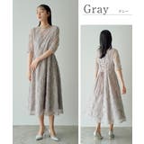 アーチ刺繍レースドレス 花柄 五分袖 オケージョン | AUNI | 詳細画像14 