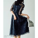 パワーショルダーレースドレス 花柄刺繍 オケージョン | AUNI | 詳細画像13 