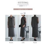 フローラルジレセットアップドレス Iライン 立体花柄 タイトスカート | AUNI | 詳細画像18 