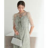 シアーレースボレロセットアップドレス ノースリーブ 花柄 刺繍 | AUNI | 詳細画像6 