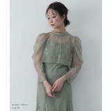 ボレロレイヤーレースドレス キャミソールドレス パワーショルダー | AUNI | 詳細画像10 