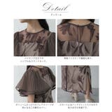 サーキュラースリーブフラワードレス Iライン フロッキー素材 花柄 | AUNI | 詳細画像3 