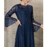バックデザインレースロングワンピース フレアスリーブ オケージョン | AUNI | 詳細画像10 