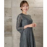 レースロングワンピース 七分袖 ミモレ丈 Aライン オケージョン | AUNI | 詳細画像8 