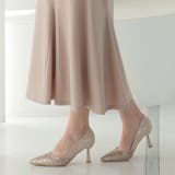 グリッターパンプス 切替デザイン 7cmヒール ポインテッドトゥ | AUNI | 詳細画像11 