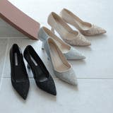 グリッターパンプス 切替デザイン 7cmヒール ポインテッドトゥ | AUNI | 詳細画像16 