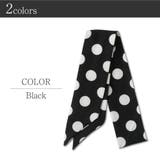 スカーフ レディース バンダナ 細 リボン ドット柄 水玉柄 バッグ用 | AUNI | 詳細画像7 