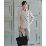 ベーシックデザインパンツスーツ ダブルジャケット テーパードパンツ | AUNI | 詳細画像7 