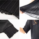 ブラウス 秋 レディース シフォン 半袖 切り替え トップス プリーツ | AUNI | 詳細画像9 