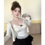 裾レース チビリボンデザインキャミソール | Axis | 詳細画像2 