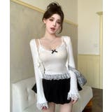 裾レース チビリボンデザインキャミソール | Axis | 詳細画像3 