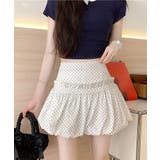 ホワイト | ドットフリルバルーンミニスカート | Axis