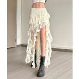 アイボリー | アシンメトリー レースロングスカート | Axis