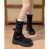 ボタン付きフェイクスエード エンジニアブーツ | Axis | 詳細画像3 