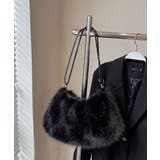 ブラック | フェイクファーショルダーバッグ | Axis