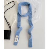 ブルー | シャギーナローマフラー ボーダータイ | Axis