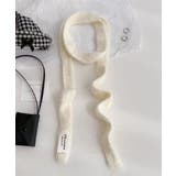 ホワイト | シャギーナローマフラー ボーダータイ | Axis