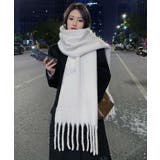 アソート フリンジマフラー ソリッド チェック 大判 | Axis | 詳細画像3 