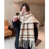 アソート フリンジマフラー ソリッド チェック 大判 | Axis | 詳細画像9 