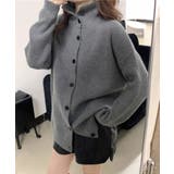 衿付きリブニットカーディガン | Axis | 詳細画像1 