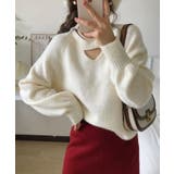 ホワイト | ボタン付きデザインニットプルオーバー | Axis