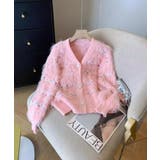 ピンク | ラメ入りシャギーカーディガン | Axis