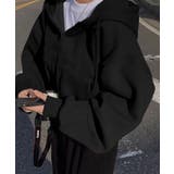 ブラック | ショート丈 フード付きパーカー | Axis