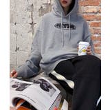 グレー | ロゴプリントオーバーサイズパーカー | Axis