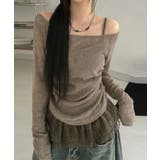 ブラウン | ワンショルダーニットトップス | Axis