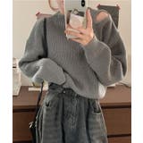 グレー | ショルダーカットニット | Axis