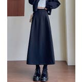 ブラック | フレアAラインロングスカート | Axis