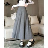 グレー | ラメ入りロングスカート | Axis