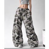 カモフラ柄ドロストワイドパンツ | Axis | 詳細画像4 