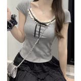 リボンレース デザインコンパクトトップス | Axis | 詳細画像6 