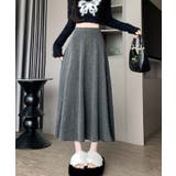 チャコールグレー | ラメ入りロングスカート | Axis