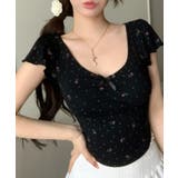 小花モチーフ チビリボン コンパクト Tシャツ | Axis | 詳細画像14 