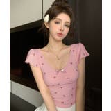 小花モチーフ チビリボン コンパクト Tシャツ | Axis | 詳細画像6 