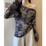 ブルー | タイダイ柄シアートップス | Axis