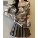 ブラウン | タイダイ柄シアートップス | Axis